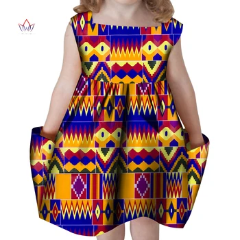Afrički Haljine za Djevojčice, Haljine na Бретелях, Afrički Etničko Haljinu s po cijeloj površini u stilu Geo Batik i Džep, Casual Moda Moda Odjeća za Djevojčice Wyt628