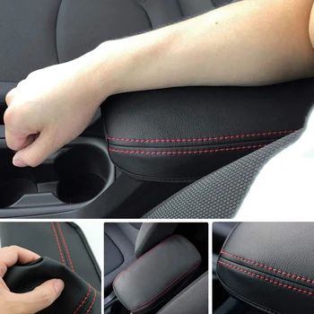 Naslon za ruku Poklopac Središnje Konzole naslon za ruku Kutija ukrasna Maska za Toyota Corolla E210 2019 2020 Sintetička Koža (Crna sa Crvenom linijom) 4