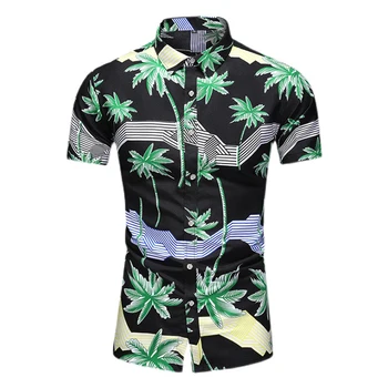 LIFENWENNA Košulja U Havajskom Stilu, Ljetna Muška Moda Vintage Košulja Kratkih Rukava i po cijeloj površini, Muške Casual Plaža Bluza, Velike Dimenzije 6XL 7XL