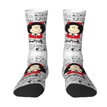 Mafalda Crtani Quino Comics Muške Čarape za Posade Unisex Zabavne Proljeće Ljeto Jesen Zima Haljina Čarape