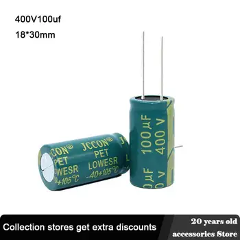 4kom 400 100 μf 18*30 mm low ESR Aluminijskih Elektrolita Kondenzator 100 μf 400 Električni Kondenzatori za Visoke frekvencije od 20%