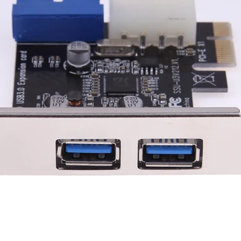 Vanjski 2 Priključka USB 3.0 PCI-E Kartica za Proširenje USB3.0 + Unutarnji 19Pin Naslov PCIe Kartica 4Pin IDE Priključak Napajanja za Stolna RAČUNALA