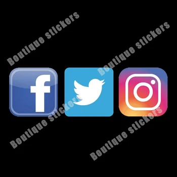 4X Ikone društvenih mreža Naljepnice Naljepnice-Facebook, Instagram, Twitter-trgovine, Kamioni, Automobili, Praktično Vodootporne Naljepnice